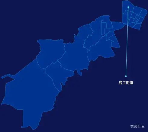 echarts沈阳市铁西区geoJson地图自定义引导线